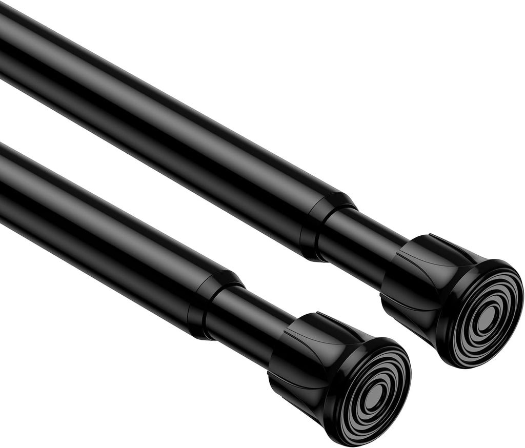 Set x2 Barras de Tensión a Resorte 28-43 Pulgadas — 5/8" Diámetro Negro, Ajustables para Ventanas, Cocina y Baño