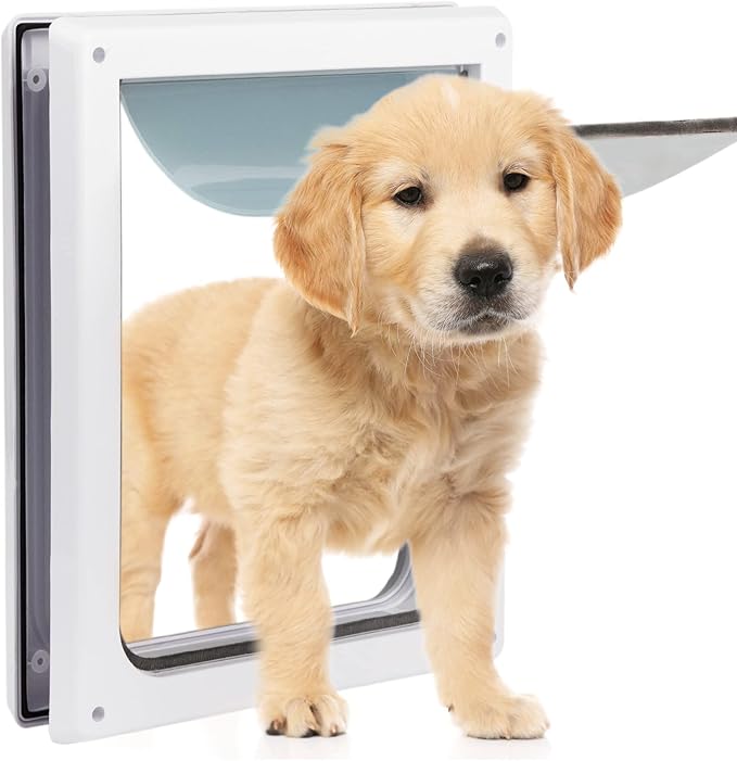 Puerta con Solapa para Mascotas | 2 Vías con Bloqueo | Solapa Transparente | Talla Pequeña