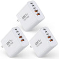 Cargador USB-C de Pared 60W PD 5 en 1 | Carga Rápida Multipuerto | Compatible con iPhone 17/16/15/14/13/12/11 y iPad | Pack de 3