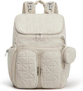 Mochila cambiador G4Free para mamás y papás, bolso de viaje para bebé con estuche para chupete y bolsillos térmicos, color beige.