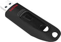 Memoria USB SanDisk Ultra de 32 GB, USB 3.0, velocidad de lectura de hasta 130 MB/s, color negro.