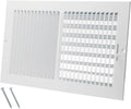 Rejillas de ventilación de 14 x 8 pulgadas [Abertura del conducto] para pared o techo - Ventilación de acero de 2 vías con alto flujo de aire - Rejilla de pared/techo ajustable, 15-3/4 pulgadas x 9-3/4 pulgadas [Dimensiones generales]