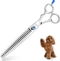 ULG Professional Dog Grooming Scissors 7.0” Straight Chunker Shear 65%-75% Thinning Rate 440C Japanese Stainless Steel Tension Adjustable Left & Right Handed Pet Grooming Shears
