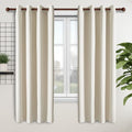 Cortinas opacas para dormitorio, con aislamiento térmico y ojales, para oscurecer la habitación, juego de 2 paneles (52 x 95 pulgadas, beige)