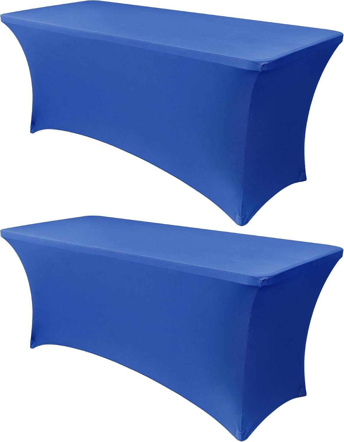 Obstal Cubremesa Elastico de Spandex 6 Pies | Pack de 2 para Mesas Plegables Estandar | Mantel Ajustable Rectangular para Bodas y Fiestas | 72x30x30 Pulgadas Azul Rey