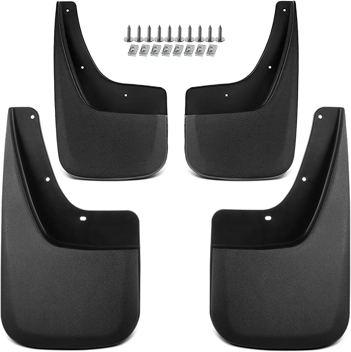 Guardabarros YHTAUTO compatibles con GMC Sierra 1500 (Limited), Sierra 2500/3500 HD, con rueda trasera simple. Accesorios para camionetas con kit de montaje. Juego de 4 piezas (delanteras y traseras).