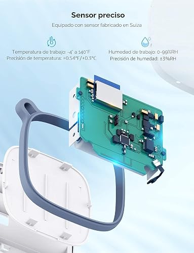 Govee Termómetro higrómetro inteligente, sensor de temperatura y humedad WiFi con alerta de notificación de aplicaciones, 2 años de exportación y almacenamiento de datos gratis, monitor remoto