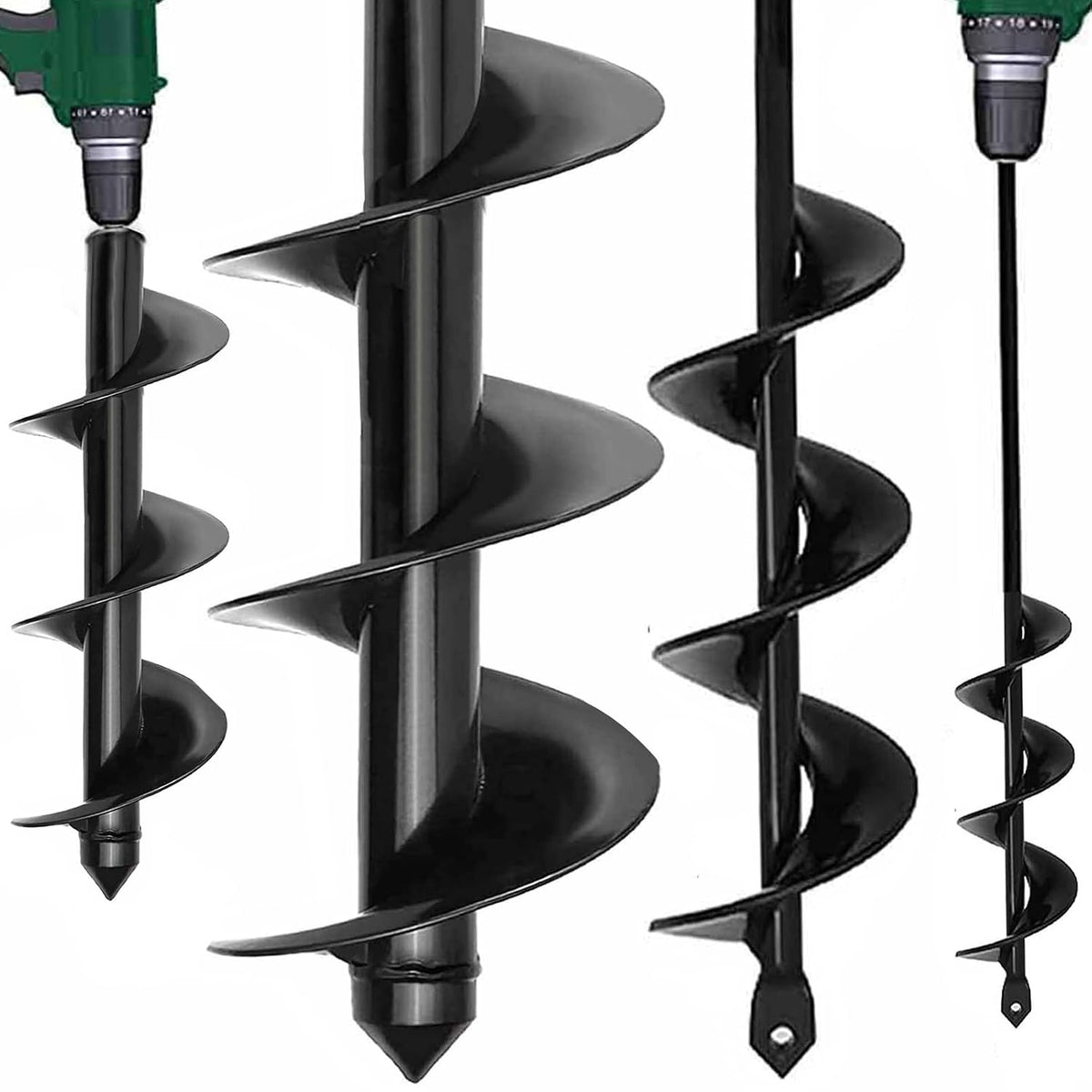2 PIEZAS,USADO -Broca de barrena para jardín TCBWFY para plantar, 1.6" x 16.5" y 3.5" x 16", herramienta resistente para plantar bulbos y cavar agujeros, compatible con taladros de accionamiento hexagonal de 3/8".