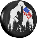 Cubierta para Llanta de Repuesto Adventure Camping con Orificio para Cámara | Bandera Americana en Cuero | Protector para Jeep Wrangler JL
