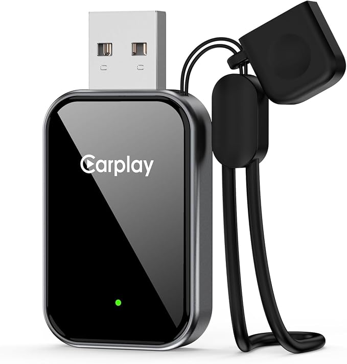 Adaptador inalámbrico CarPlay para Apple iPhone - 2025 Adaptador CarPlay con cable a inalámbrico, USB-A/C Plug & Play, adaptador Bluetooth CarPlay estable Solo para iPhone iOS 10+ y coches con CarPlay con cable de fábrica #6553