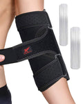 Hurmoya Férula de Codo para Dormir | Alivio de Túnel Cubital y Nervio Ulnar | 2 Placas Metálicas Removibles Talla M