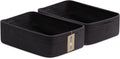 Canastas Organizadoras Poco Profundas MiniArk 15x11x5.1 Pulgadas | Cestas de Cuerda Tejida | Para Baño, Estantes y Clóset | Negro | Pack de 2