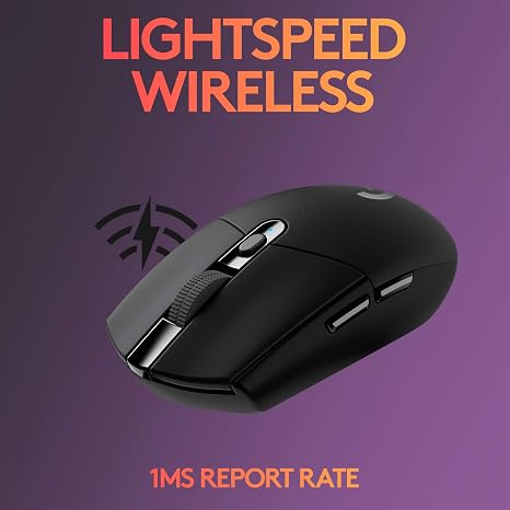 Logitech G305 Lightspeed – Mouse Óptico Inalámbrico para Gaming, Color Negro