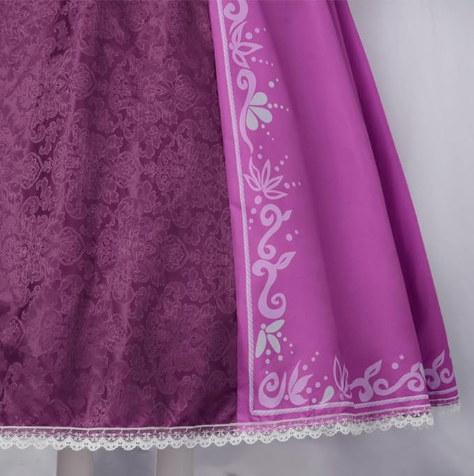 Disfraz de Rapunzel Mujer Largo Vestido de Princesa Adulta Halloween Carnaval Navidad Cumpleaños Fiesta Cosplay Costume Altura 155-175 cm