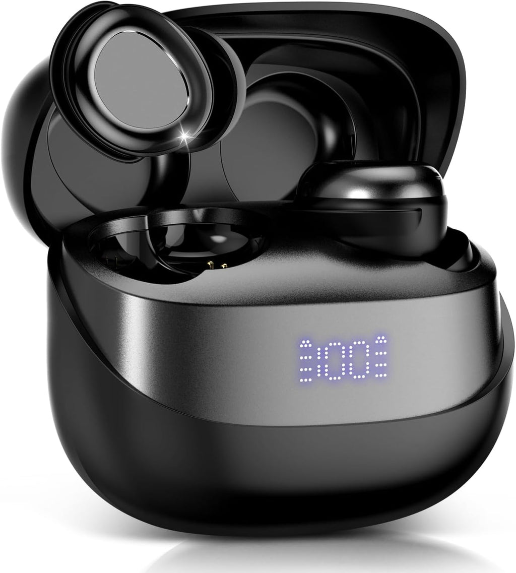 DUSONLAP Sleep Earbuds Bluetooth 5.4 in Ear Light-Weight Headphones, Mini Sleep Headphones Small Design for Side Sleepers, 47H Playtime with Charging Case, Clear Calls Earphones, Black