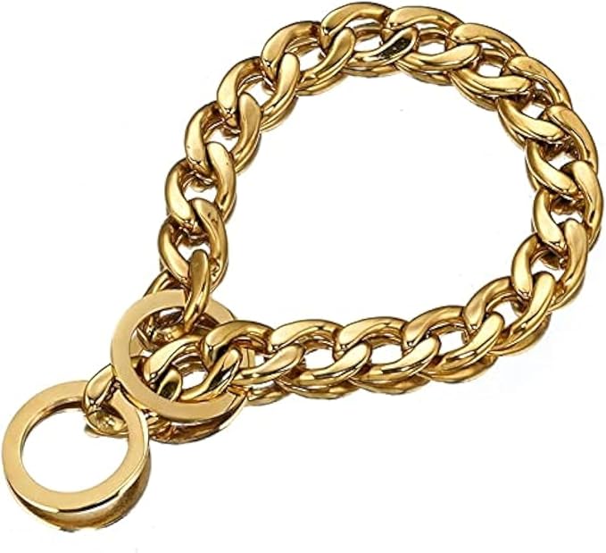 Collar para perros Gold Dog Collar Strong NK P Chain de acero inoxidable resistente para paseos y entrenamiento de perros pequeños, medianos y grandes