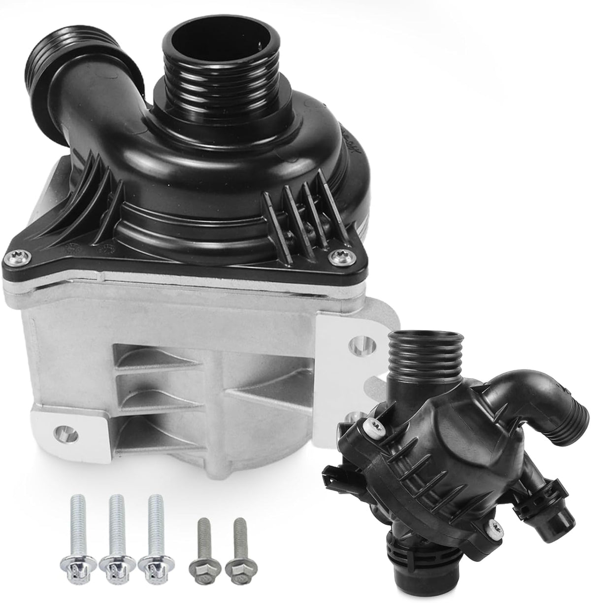 Bomba de agua y termostato eléctricos MUNIK 11517632426 para BMW Serie 1 3 5 6 7 X3 X4 X5 X6 Z4 335i 535i 640i xDrive 740Li xDrive35i M40i xDrive40is/35is. Reemplaza las piezas n.° 11517588885, 11537601158 y 0711990540.