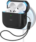 ESR Funda para AirPods 4, Compatible con Funda de AirPods de 4ª Generación (2024) (USB-C), Compatible con MagSafe, Cubierta de Protección contra Caídas con Cordón, Bloqueo Magnético de la Tapa