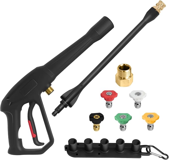 Kit Pistola Lavadora a Presión Ryobi | 2000 PSI, 5 Boquillas, Manguera y Adaptador M22