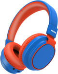 Auriculares inalámbricos Bluetooth 5.4 para niños MIDOLA, 68 horas de reproducción, límite de volumen de 85/94 dB, supraaurales, plegables, con carga rápida USB-C y micrófono auxiliar con cable para niños y niñas, tabletas y tabletas. Color azul.