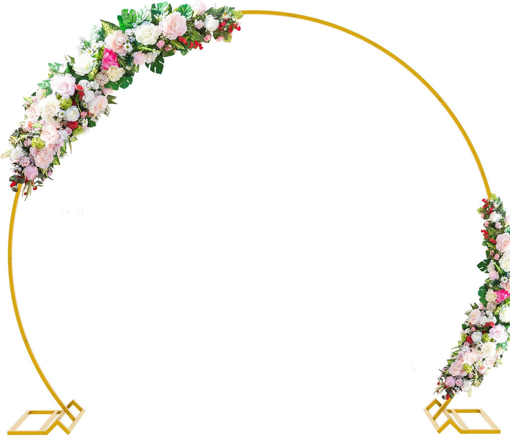 Arco Circular Dorado para Fiestas y Bodas | Estructura Metálica 7.2 Pies, Base para Arco de Globos y Fondo Decorativo