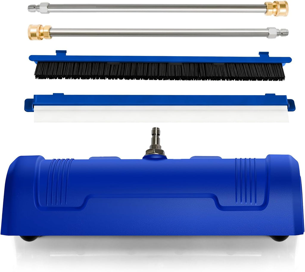 Limpiador de superficies con hidrolavadora GALAXYER, accesorios para lavado de pisos metálicos para entradas de vehículos, aceras y patios con 2 accesorios de pértiga de extensión, acoplamiento rápido de 1/4 de pulgada.