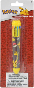 Bolígrafo Retráctil Pokémon Pikachu 10 en 1 — Multicolor, Ideal para Niños y Fans