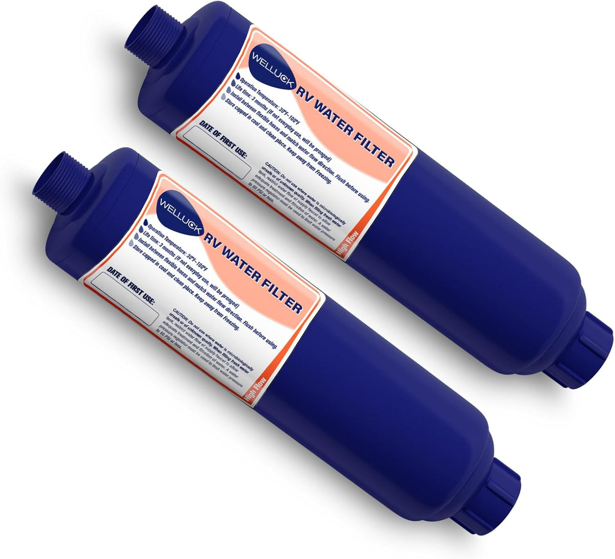 Filtro Agua Inline WELLUCK Autocaravana Reduce Cloro Olor, 2 Paquetes Manguera Agua Accesorios Camping Autocaravana Casa Rodante Barco Marina Bebida Huerto Lavado Auto