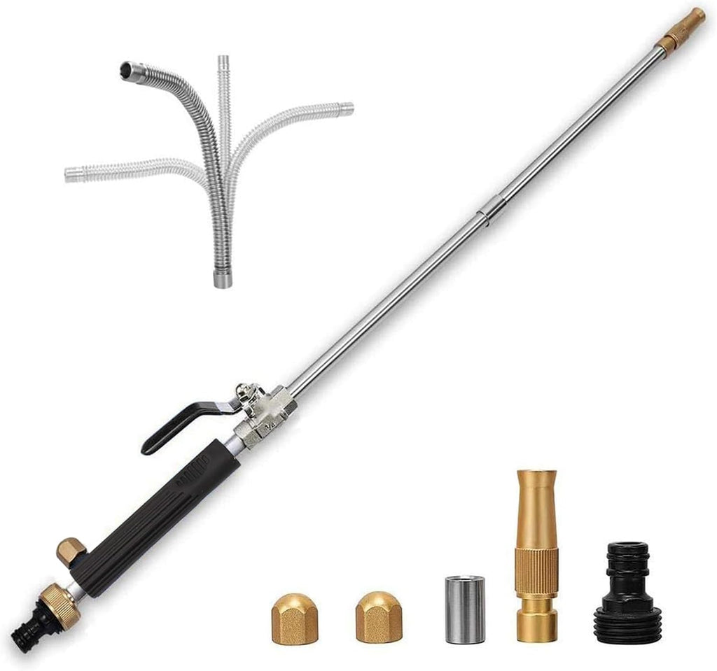 YunGuoGuo Manguera de Extension para Hidrolavadora 39 pulgadas | Boquilla a Chorro, Lanza Flexible para Limpiar Canaletas, Patio, Auto y Ventanas, Negro