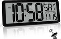 (Reloj de pared digital grande de 15 pulgadas con números de 4.6" Operado por batería - ¡Nunca necesita configuración! - Números fáciles de leer - Configuración fácil - DST automático)