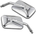 Espejo retrovisor de 10 mm cromado para motocicleta, universal, rectangular, compatible con Shadow Magna 750 Spirit 1100 Vulcan VN 500 800 1500 1600 SV650S, para scooter, bicicleta de calle