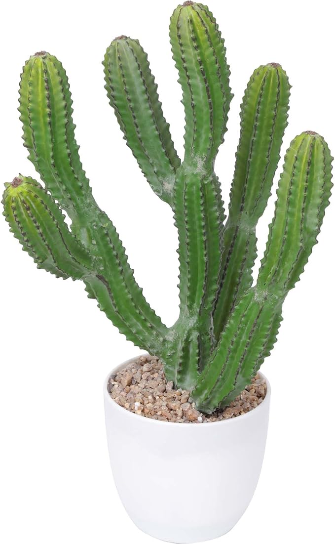 Cactus artificial de 16 pulgadas, plantas suculentas falsas para decoración de interiores y exteriores