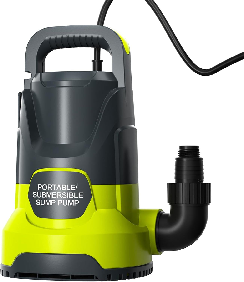 COLOR AZUL-USADO-Bomba sumergible PANRANO de 1 HP, 3700 GPH, eléctrica portátil, para vaciar piscinas y sótanos, color azul.