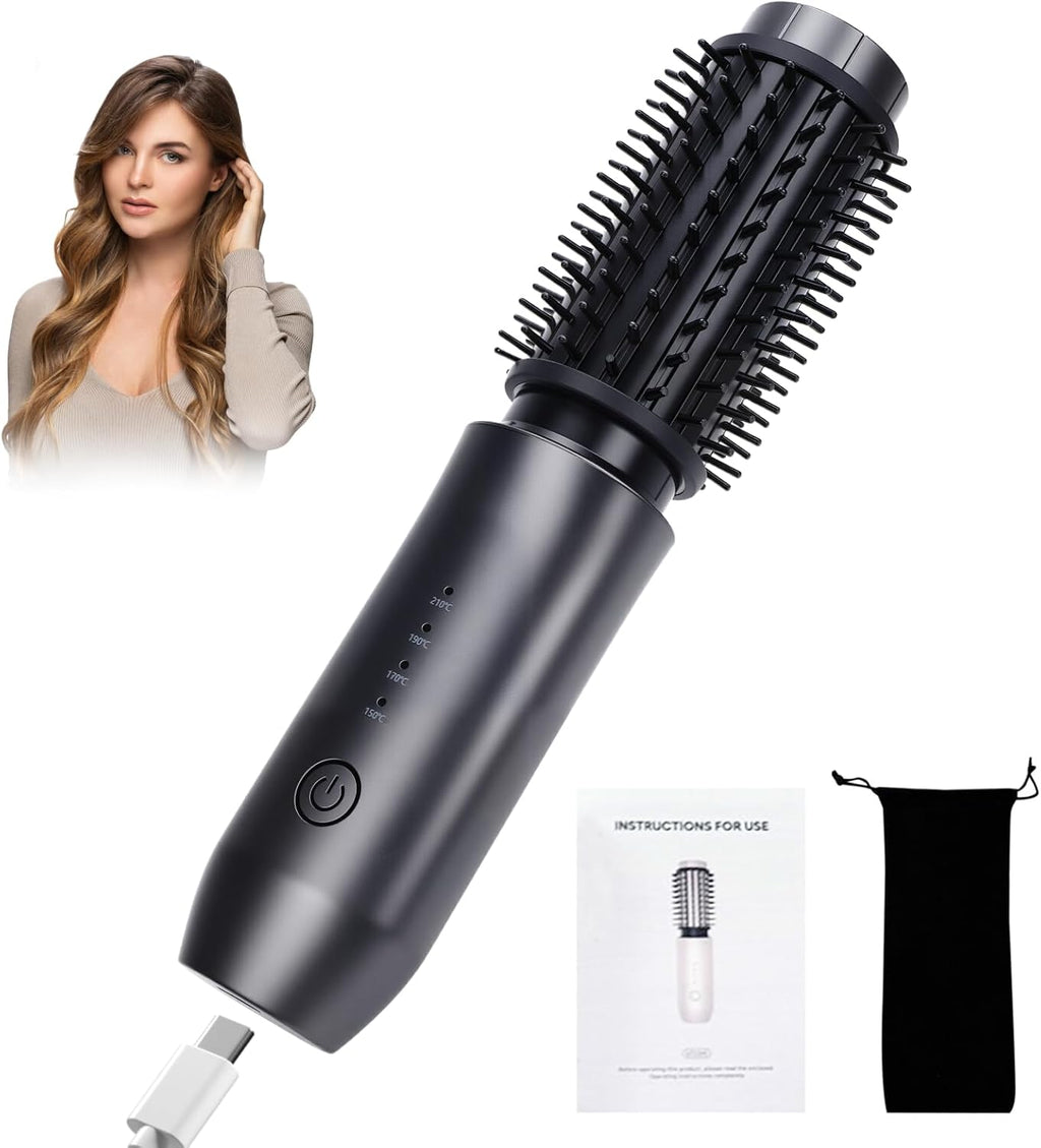 Rizador de Cabello Inalámbrico Bestauty 7000mAh – Varita Recargable para Rizar y Alisar, Barril 3.8cm, Negro