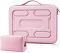 PRESENTA ALGUNAS MARCAS-Funda rígida para portátil DOMISO de 14-14,4 pulgadas, impermeable y resistente a los golpes, con asa y bolsillo de almacenamiento, compatible con MacBook, HP, Dell, color rosa.