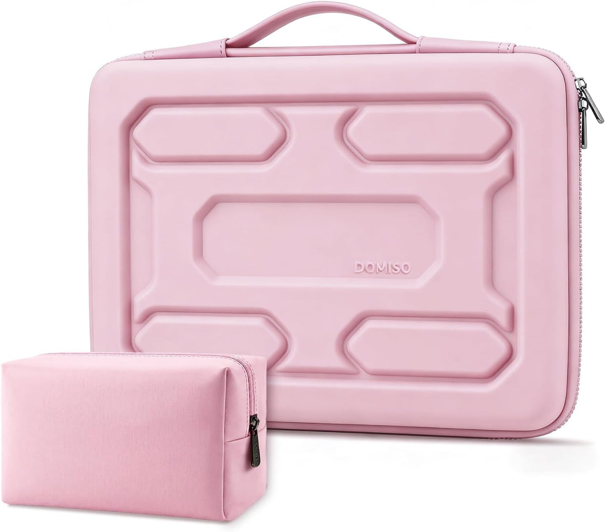PRESENTA ALGUNAS MARCAS-Funda rígida para portátil DOMISO de 14-14,4 pulgadas, impermeable y resistente a los golpes, con asa y bolsillo de almacenamiento, compatible con MacBook, HP, Dell, color rosa.