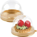 TOFLEN 100 mini recipientes para pasteles con tapas transparentes tipo cúpula para mini postres: cupcakes, tarta de queso, bomba de cacao, fresas, pastel de luna.