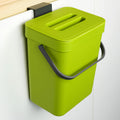 NO INCLUYE GANCHOS-Cubo de basura de cocina COMTAR, 5 litros, para cocina, sellado, para colocar debajo del fregadero o sobre la encimera (verde).
