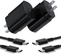 Cargador Tipo C 25W PD Carga Súper Rápida | Pack 2 Bloques USB-C + Cable Android 1.8m | Para Samsung Galaxy S26 S25 S24 S23 S22 y Note