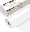 HTVRONT Vinilo de transferencia de calor blanco para planchar, rollo de vinilo HTV blanco de 12 x 60 pies, fácil de cortar y desmalezar para diseño de vinilo térmico