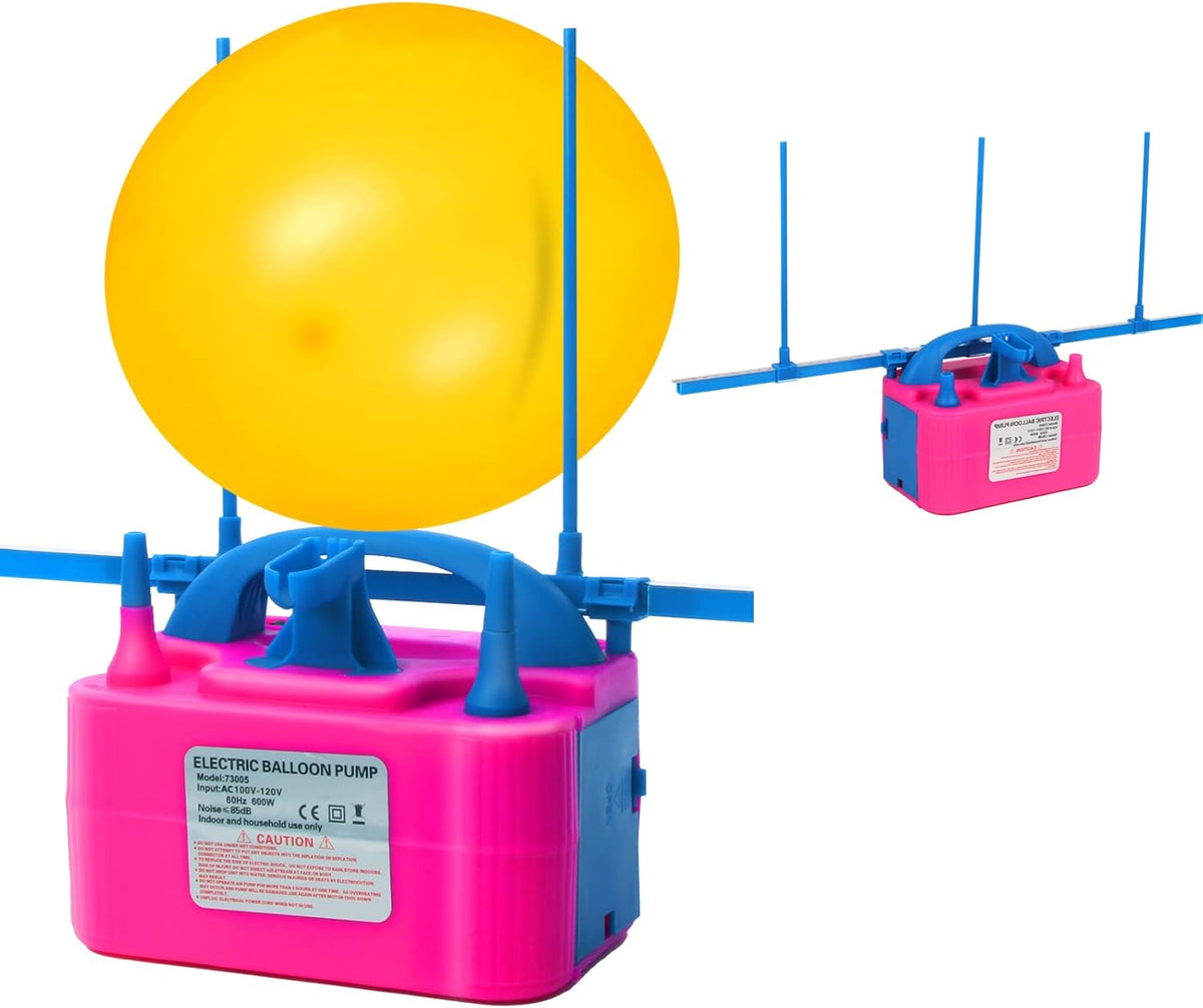 Bomba eléctrica para globos con medidor, QIPUMP 110V 600W, inflador de globos con doble boquilla, bomba de aire para globos para decoración, arcos, columnas de globos, fiestas.