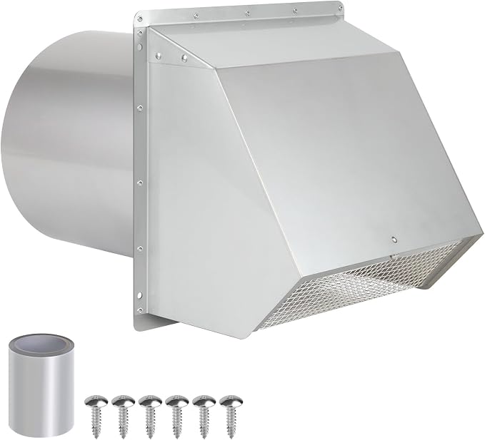Cubierta de ventilación de pared de 6 pulgadas, campana de ventilación de pared exterior