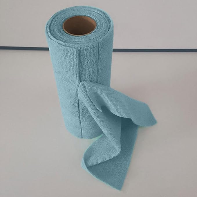 Toallas de microfibra CLUB BOLLYWOOD® en rollo, absorbentes y fáciles de quitar, ideales para ventanas, baños y vajilla | Artículos para el hogar y limpieza | Toallas y paños de limpieza | Hogar y jardín | 1 rollo de paño de limpieza de microfibra
