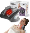 CRECAD Shiatsu Neck Massager with Heat, Electric Deep Tissue Kneading Massage Pillow with 10-Minute Timer for Full Body Muscle Pain Relief, Cordless Portable Cervical Traction Device (Black)