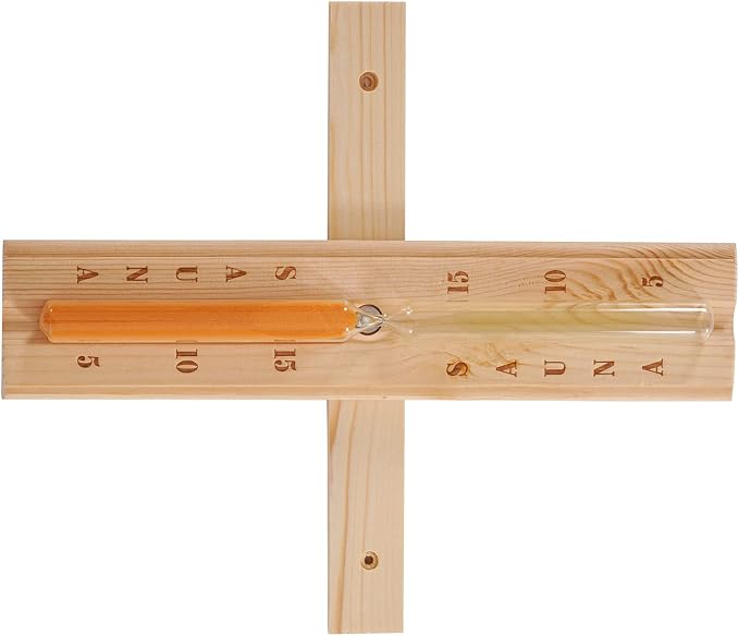 Reloj de arena de 15 minutos para sauna, temporizador giratorio de madera (madera de cicuta)