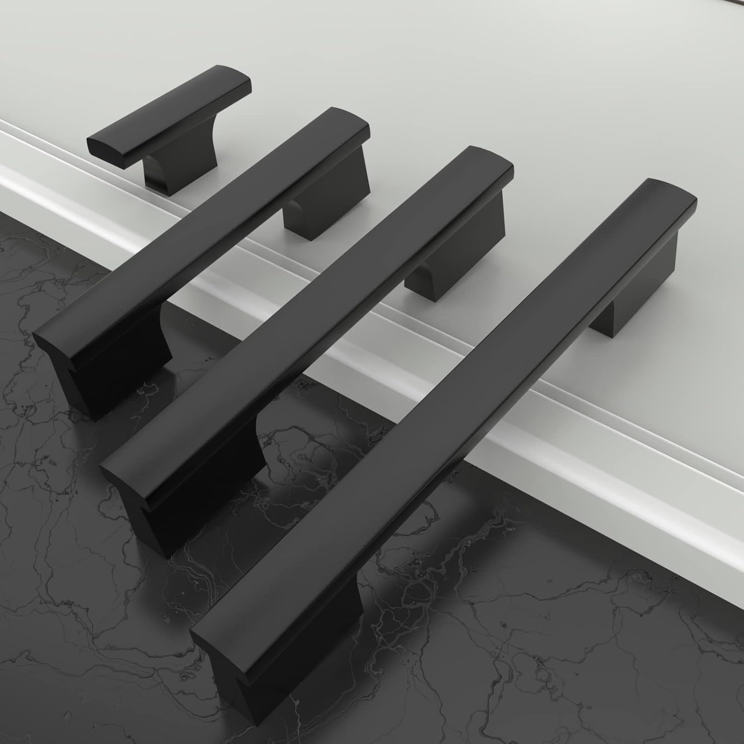 Jaladores de Gabinete Negro Mate Asidrama | Pack 10 | 4 Pulgadas (102mm) | Cocina, Cajones y Alacenas