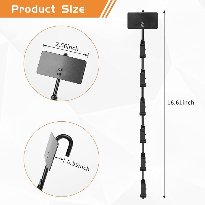 4 tiras colgantes de mercancía con ganchos, estante de exhibición de chips de 16.5 pulgadas, tira de chips para montaje en pared para aperitivos, dulces, organizador portátil al por menor, almacenamiento de metal con cabecera de etiquetas