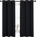 Cortinas/visillos opacos térmicos con ojales NICETOWN Halloween Pitch Black para ventana de dormitorio (2 paneles, 42 pulgadas de ancho x 63 pulgadas de largo, negro)