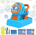 Máquina automática de burbujas de 10 agujeros, soplador de burbujas de más de 20000 burbujas grandes por minuto para niños, fabricante de burbujas portátil operado por USB o baterías para regalos