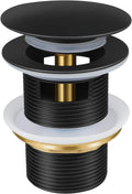 USADO-Kit de desagüe emergente FERUERW para bañera independiente, tapón de desagüe para bañera independiente, apto para la mayoría de bañeras independientes (negro mate)